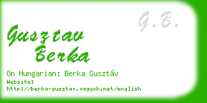 gusztav berka business card