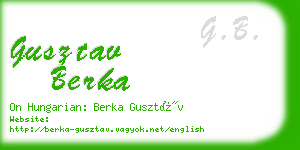 gusztav berka business card